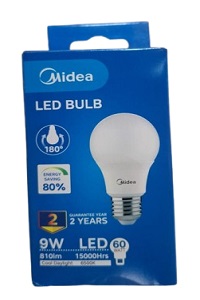 Ampoule LED E27 9W Midea